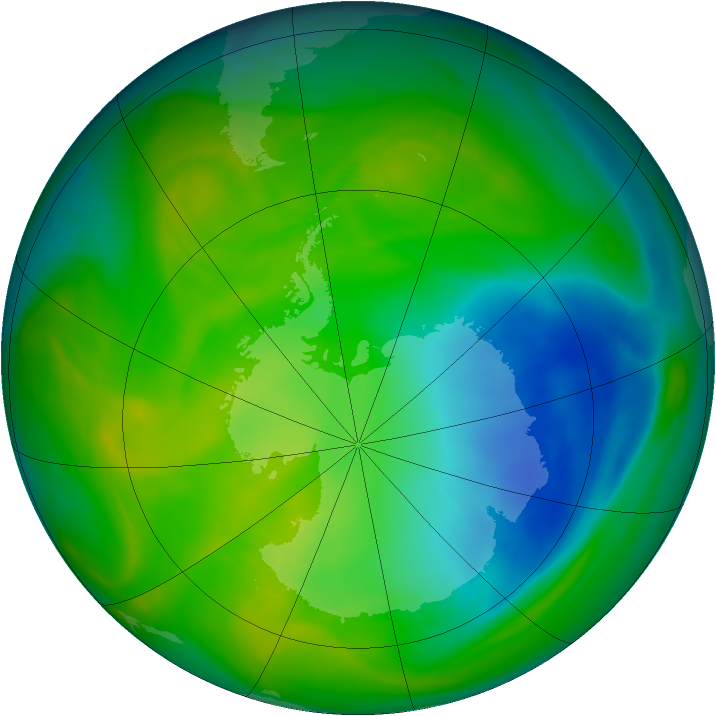 Antarctic ozone map for 22 November 2005